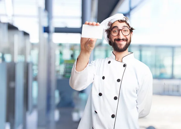 Crazy chef with name card