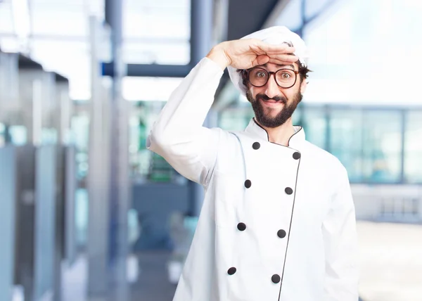 Crazy chef with happy expression