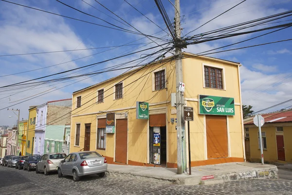 Electrical cables network in the residential area of Valparaiso, Chile.