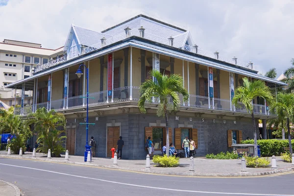 Exterior of the Blue Penny museum building in Port Louis, Mauritius.