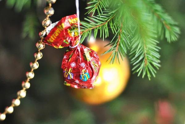 Christmas ornaments on christmas tree