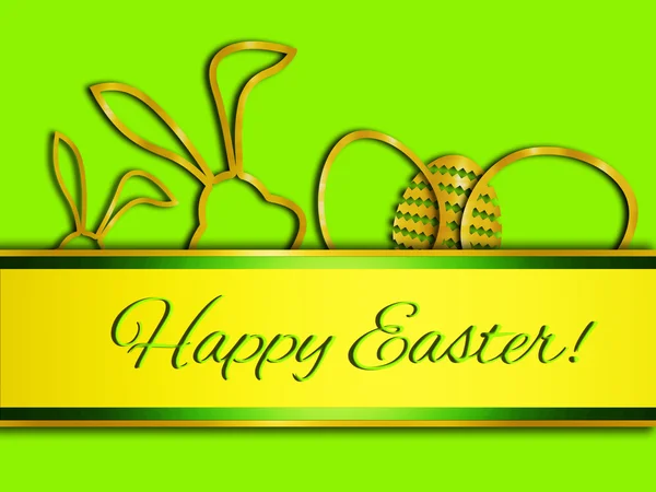 Easter greeting card, elegant,  golden elements