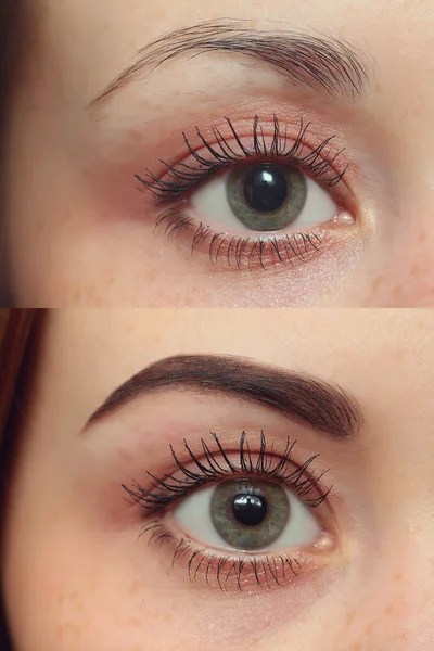 Eyebrows before after