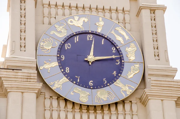 Tower clock  with the signs of the Zodiac
