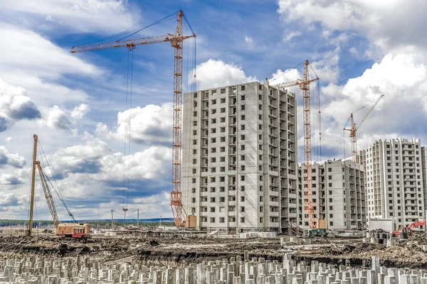 Industrial cranes and building landscape