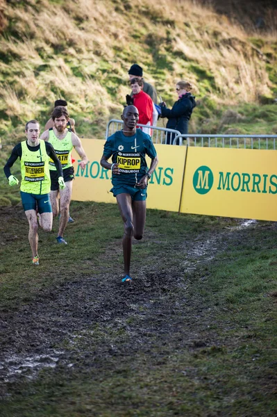 EDINBURGH, SCOTLAND, UK, January 10, 2015 - elite athletes compete in the Great Edinburgh Cross Country Run event, with Asbel Kiprop in the lead.