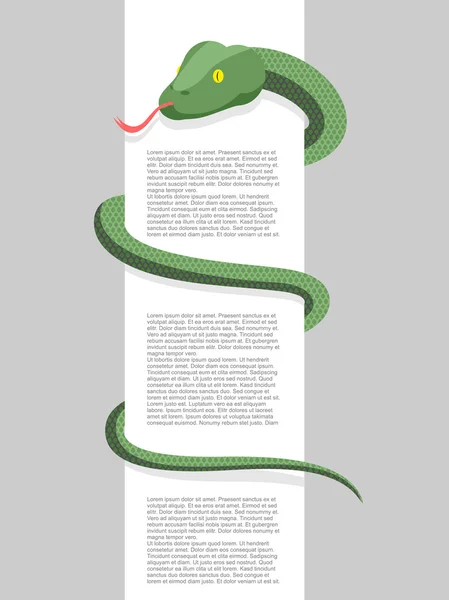 Snake wraps around. With space for text. Vector illustration. Re