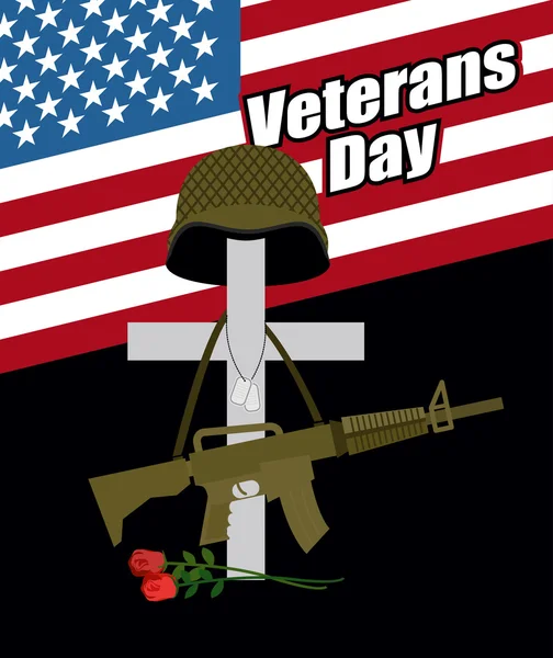 Day of remembrance for war veterans. Veterans Day. Cross with  s