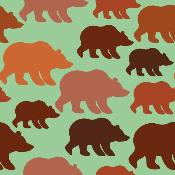 Brown bear seamless pattern. Background of wild animal Alaska. S