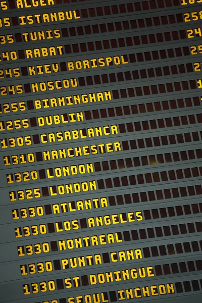 Airport arrivals and departures board