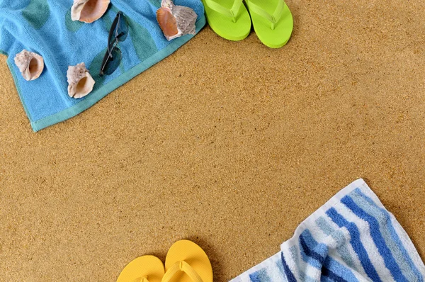 Beach background with flip flops