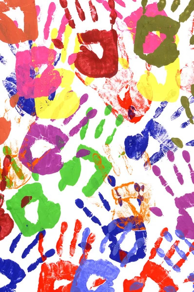 Painted handprints