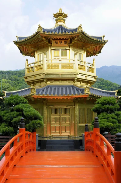Golden Pagoda with red bridge