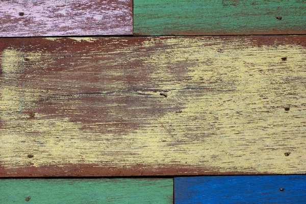 Detail of abstract art color wood wall