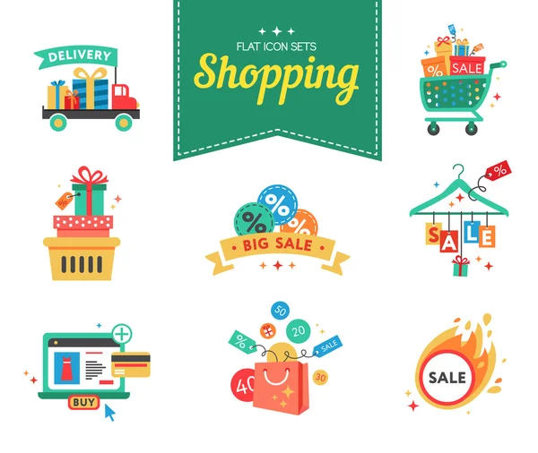 Set of flat design concept icons for beauty and shopping. Icons for beauty, shopping, fashion and love concept.