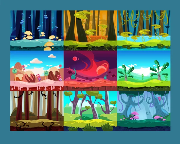 Seamless cartoon landscapes for game