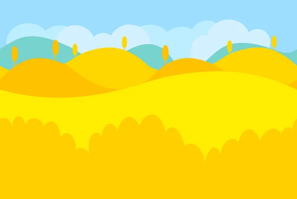 Cartoon Landscape of Yellow Desert