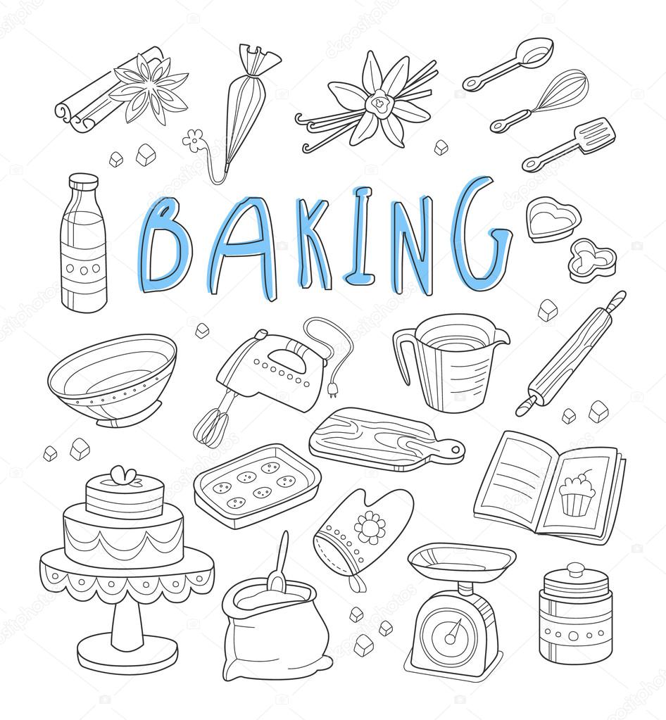 Bakery and dessert doodles. Hand drawn vector Bakery and dessert doodles. Hand drawn vector