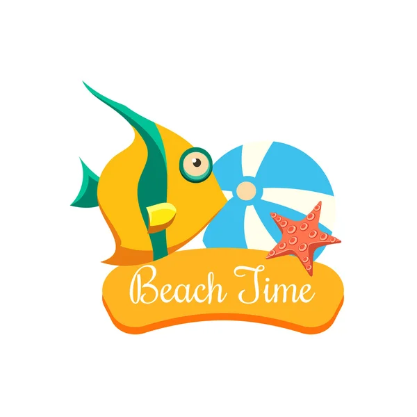Beach Time Vacation. Vector Illustration