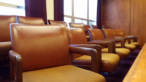 Jury seats in courtroom
