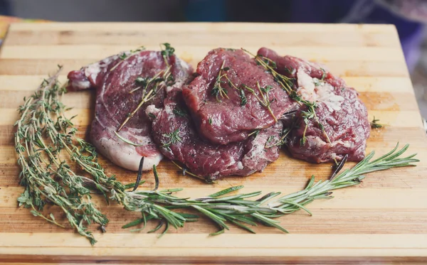 Fresh beef meat on a cutting board