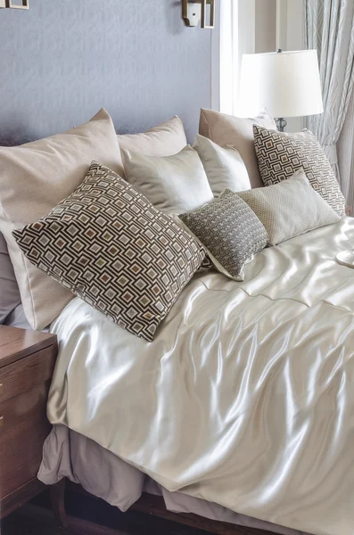 Pillow on bed in luxury bedroom