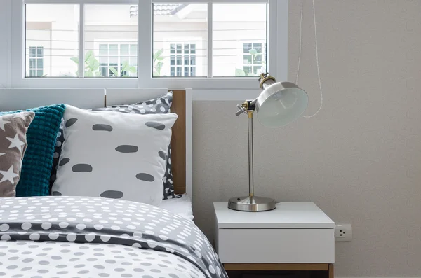 Modern lamp in modern bedroom