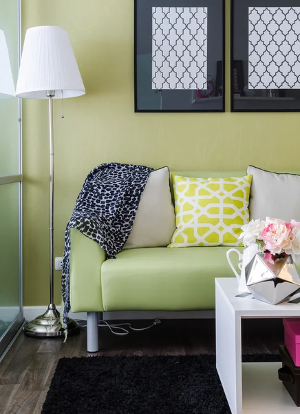 Modern green living room