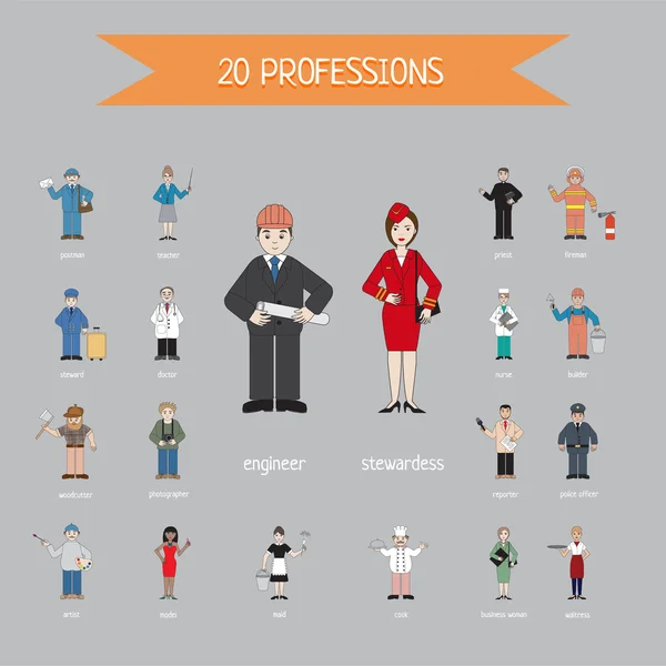 Profession of different people - vector