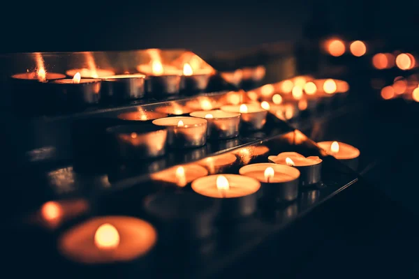 Candles flaming in the church