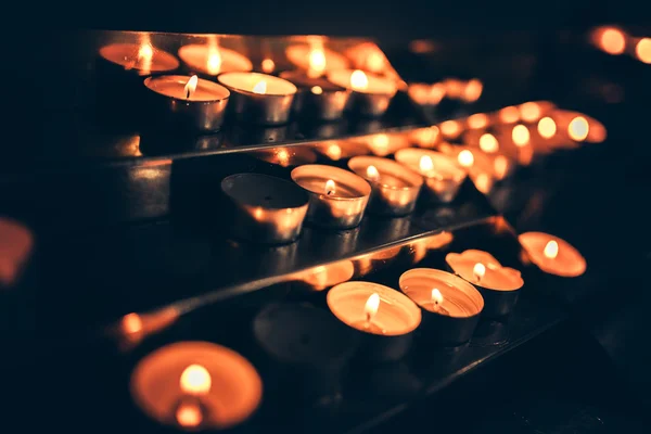 Candles flaming in the church