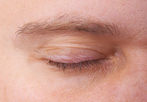 Closed men\'s eyes and eyebrows