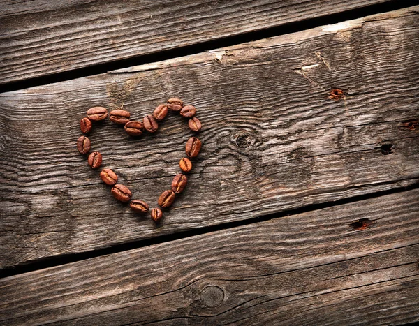 Coffee beans in shape of a heart