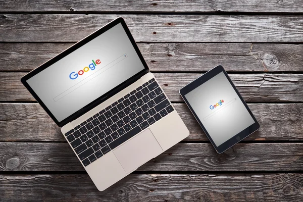 New Google logo on macbook and ipad