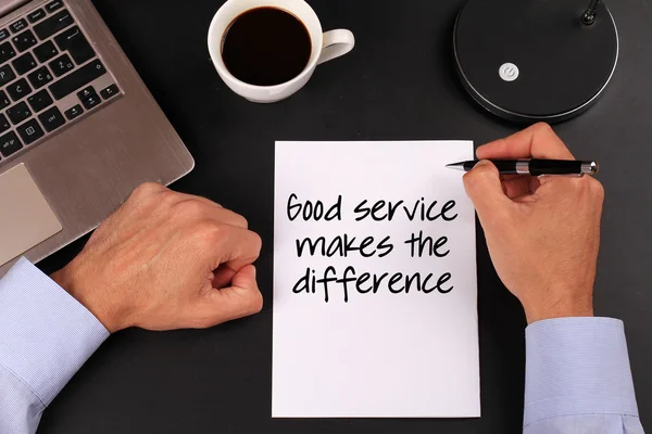 Good service makes the difference. Business, support, advantage concept