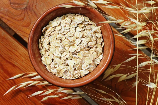 Oats cereal, cereals, rustic, wooden, background, diet breakfast, healthy lifestyle