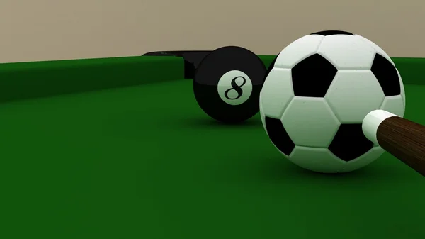 Billiard game with soccer ball