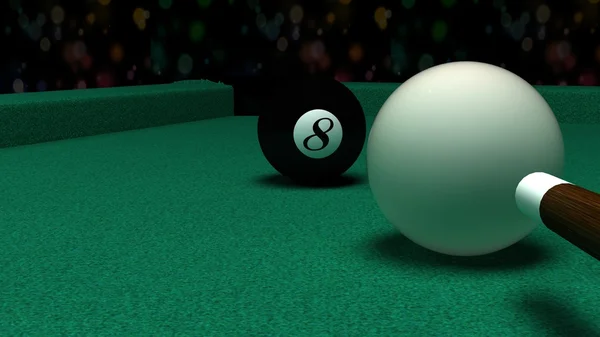 Billiard game balls on billiard table