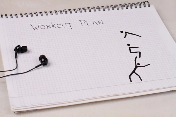 Workout plan, copy space image.  Fitness, sport challenge background
