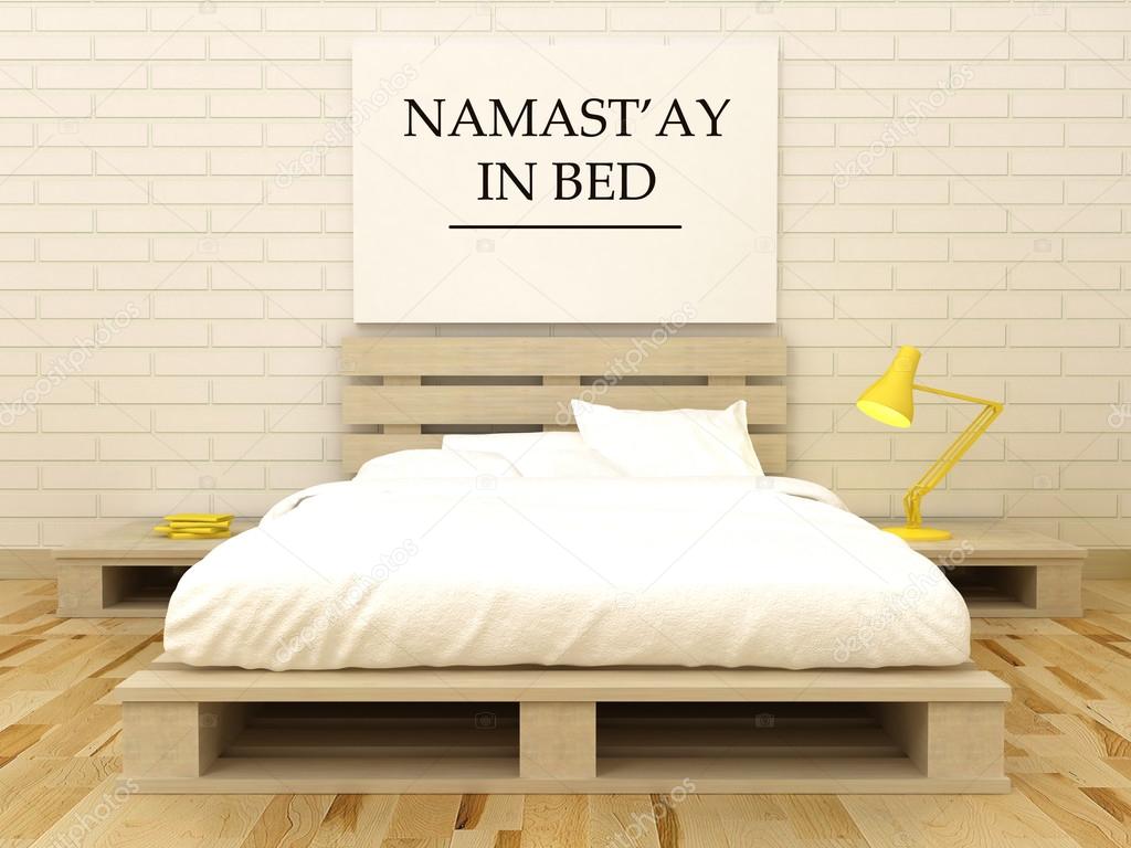 Namastay in bed. namaste yoga art. slaapkamer decor. de idee van ...