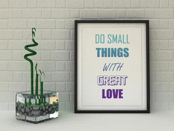 Motivation words Do small Things with Great Love. Success, Self development, Working on myself, life, happiness concept. Inspirational quote. Home decor wall art. Scandinavian style