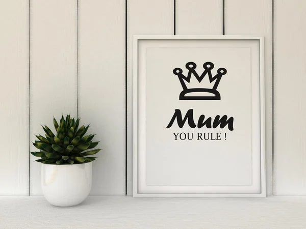Motivation poster Mum, you Rule. Inspirational quotation. Christmas Birthday present idea for mother. Mother\'s day gift. Home decor. Family concept
