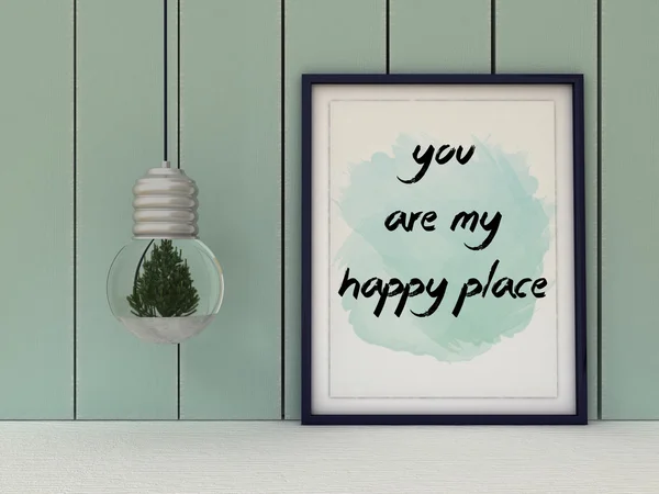 Love concept. St. Valentine\'s day greeting card. You aare my happy place poster