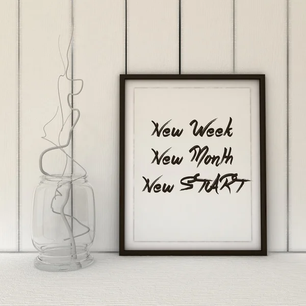 Motivation words New Week, New day, New Start . Change, Life, Success concept. Inspirational quote. 3D render