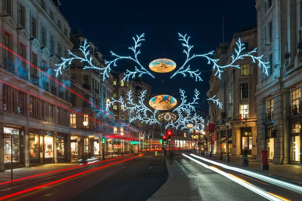 Christmas decorations on Regent Street, London, UK