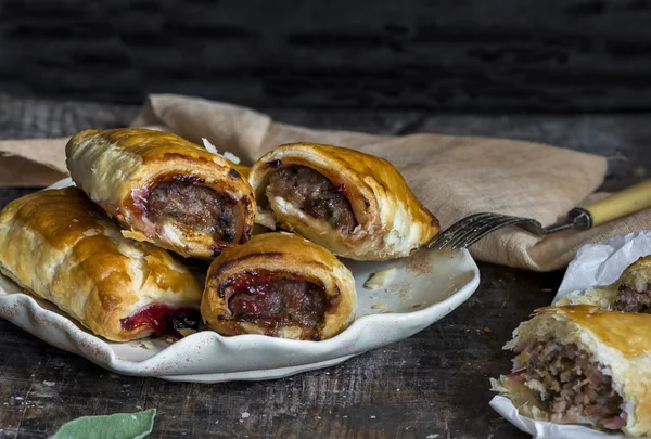 Homemade pork sausage rolls