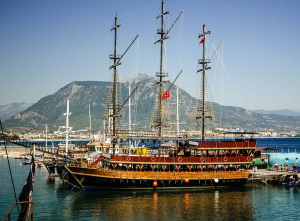 Three-masted pleasure boat from the port of Alanya