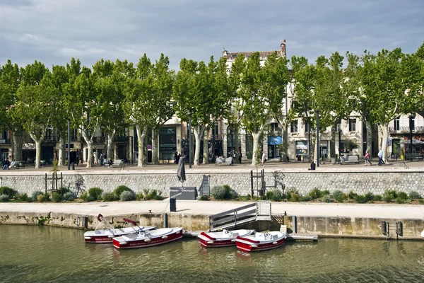 Electric Boats for public use in Narbonne center