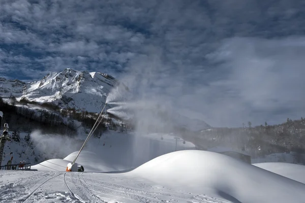 Snow lances in action in Gourette Ski resort