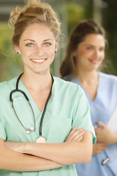 Female doctors smiling